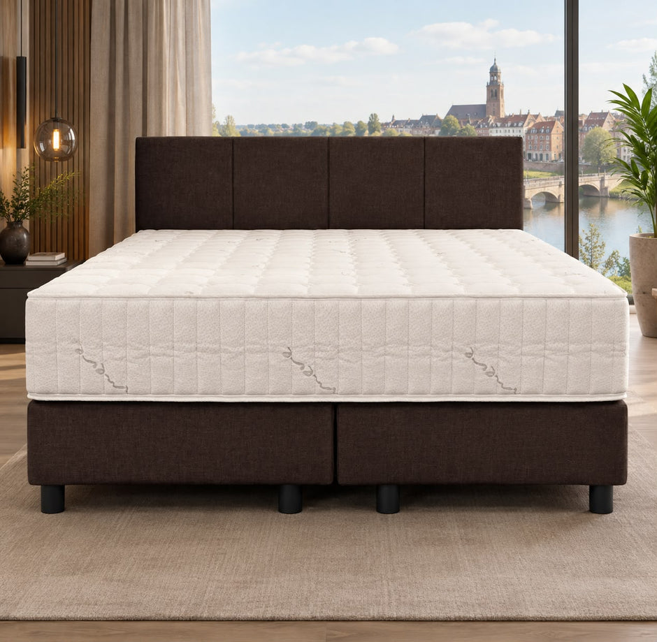 Boxspring Bram 180 x 200 cm – Bruin – Showroommodel