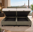 Boxspring David 180 x 200 cm – Mosgroen met opbergruimte