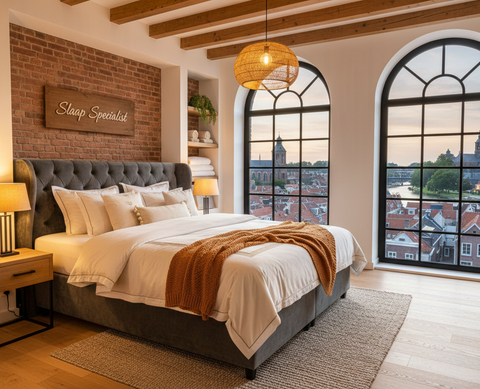 Boxspring met Doesburgs thema