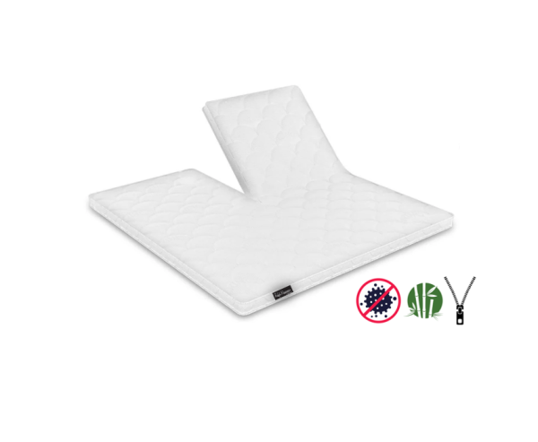 Split-Topdekmatras Hoes Bamboe/Tencel