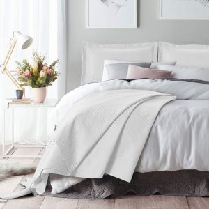Plaid Wave White 260x250cm inclusief Kussensloop
