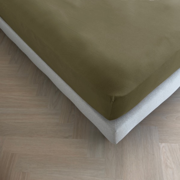 Kayori Tara Matras Hoeslaken stretch Jersey 180/200x200/220 Olijfgroen