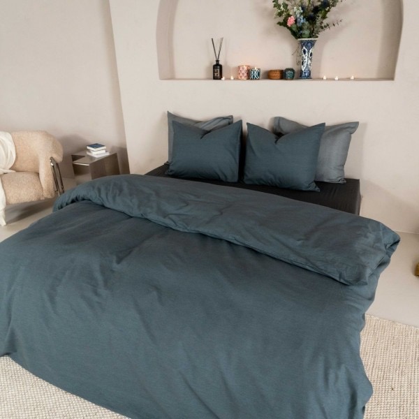 Kayori dekbedovertrek Kai Washed Katoen - Denim 140x200/220 eenpersoons