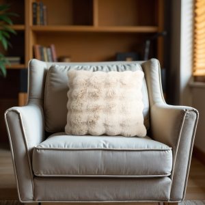 Pom Rabbit Fur sierkussen Beige 50 x 50 – Luxe & Zacht