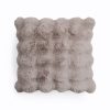 Pom Rabbit Fur sierkussen Taupe/Rose 50 x 50 – Luxe & Zacht