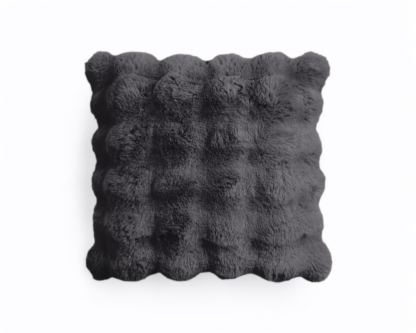 Pom Rabbit Fur sierkussen Antraciet – Luxe & Zacht