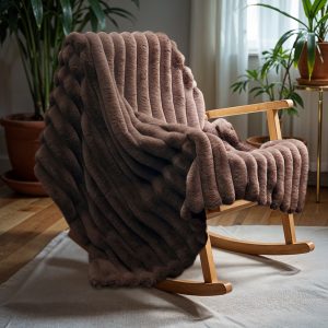 Rib Rabbit Fur Plaid Taupe/Gijs 150 x 200  – Superzacht & Luxe
