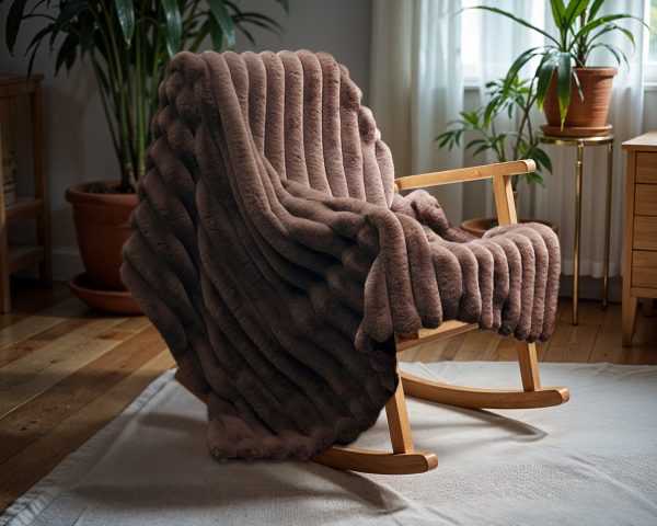 Rib Rabbit Fur Plaid Taupe/Gijs 150 x 200  – Superzacht & Luxe