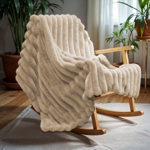 Rib Rabbit Fur plaid Zand 150 x 200  – Superzacht & Luxe
