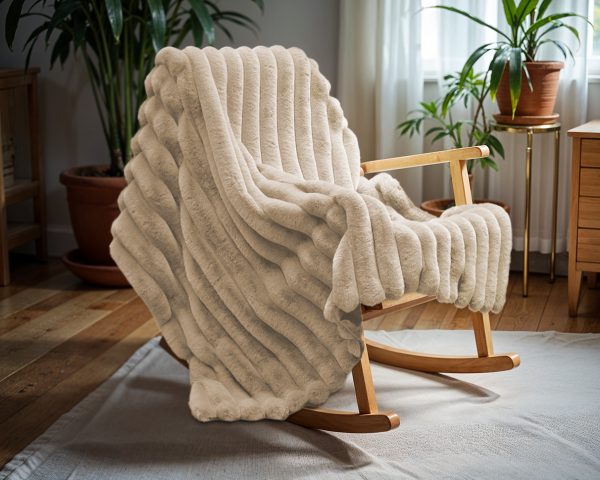 Rib Rabbit Fur plaid Zand 150 x 200  – Superzacht & Luxe