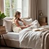 Bedrest Pompom Beige 34 x 50 – Luxe comfort en stevige ondersteuning
