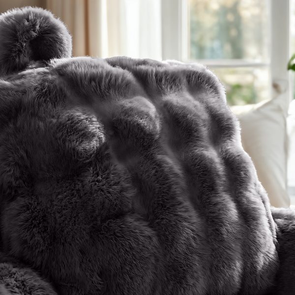 Bedrest Pompom Antraciet 34 x 50 – Luxe comfort en stevige ondersteuning