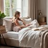 Bedrest Pompom Taupe 34 x 50 – Luxe comfort en stevige ondersteuning